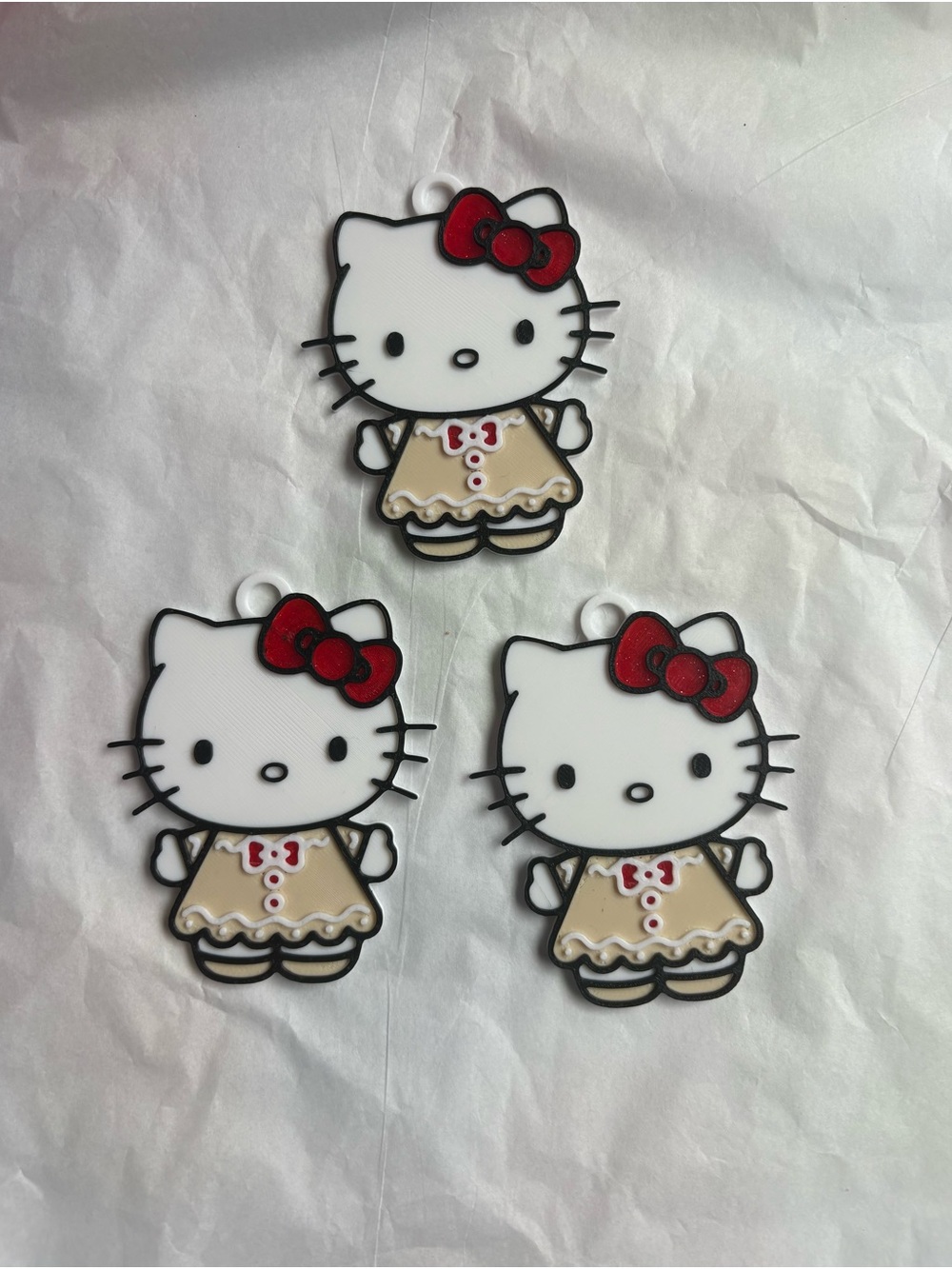3D printed Hello Kitty hanging ornaments 🎀